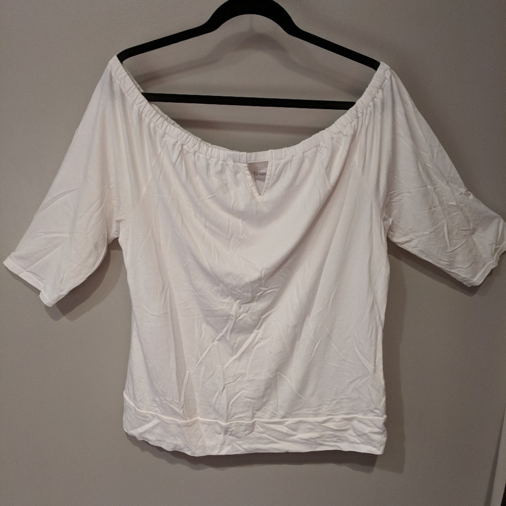 White shirt, off the shoulder